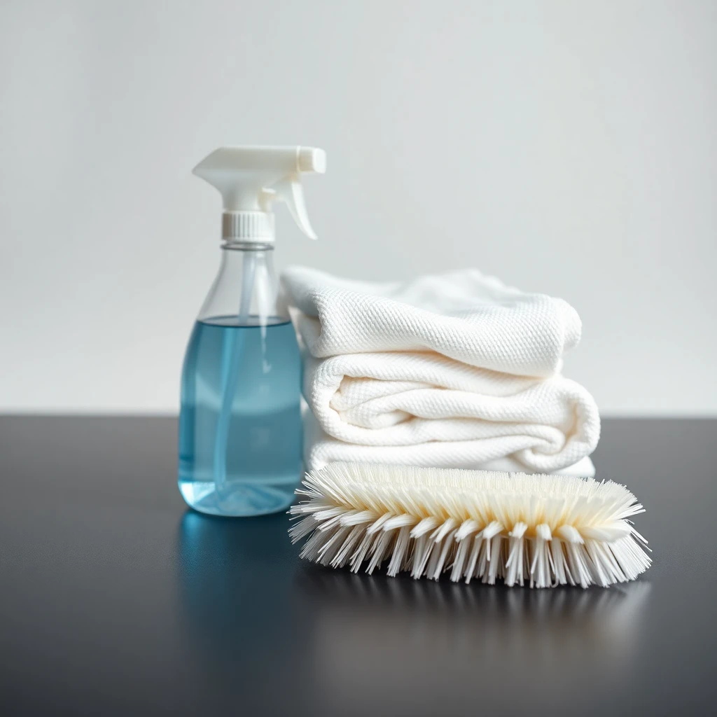 Professional cleaning tools and workspace